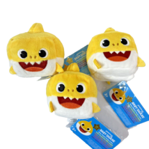 3 WowWee PinkFong BABY SHARK Official Musical Song Cube Toy Plush Yellow - £12.76 GBP