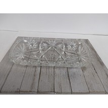 Anchor Hocking Rectangular Serving Tray Starburst Design 12&quot; x 6 1/2&quot; Clear Glas - £10.20 GBP