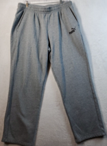 PUMA Sweat Pants Men Size XL Grey Knit Cotton Straight Leg Pockets Elast... - £10.58 GBP