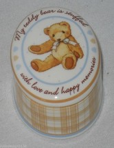 Cherished Teddies Porcelain Trinket Box Teddy Bear Stuffed with Love Ova... - $15.95