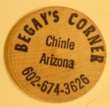 Vintage Begay&#39;s Corner Wooden Nickel Chinle Arizona - £3.10 GBP