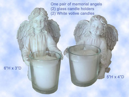 (2) Angel Candle Holders Pet Memorial Includes Candles Dog Cat Any Pet - £22.52 GBP