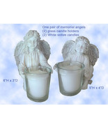 (2) Angel Candle Holders Pet Memorial Includes Candles Dog Cat Any Pet - $28.71