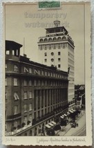 Slovenia Ljubljana Neboticnik Bank, Street View 1930s Slovenija Vintage Postcard - £5.15 GBP