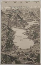 Switzerland Zugersee, 3D Map, Villages Mountain Tops, 1920s-30s Vintage Postcard - £4.43 GBP