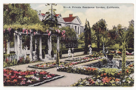 A California Private Residence Garden, Ca 1910s Antique Vintage Postcard - £2.69 GBP