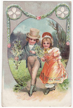 Edwardian Children Dressed As Adults 1908 Vintage Embossed Illustration Postcard - £5.93 GBP