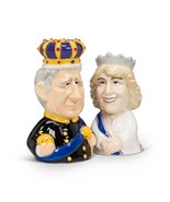 King and Queen Camilla Salt Pepper Set Ceramic 3.5&quot; High Royalty Collect... - £17.10 GBP