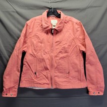 LL Bean Canvas Barn Jacket Coat Women’s Size Large L Salmon Pink Full Zip 0AJW9 - £23.00 GBP