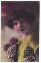 SMILING LITTLE GIRL PORTRAIT,  ART DECO c1920s vintage real photo postca... - £3.73 GBP