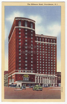 Providence Rhode Island RI, Biltmore Hotel Front View c1940s vintage pos... - $3.20