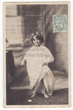 Cute Little Girl In Night Robe, 1900s Portrait Real Photo Postcard Rppc - £3.54 GBP