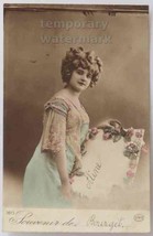 Aline, Beautiful Edwardian Woman Model, 1920s Real Photo Vintage Postcard Rppc - £4.67 GBP