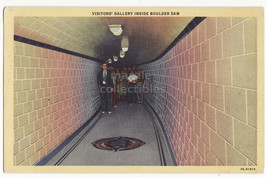 Boulder Dam Nevada, People in Visitors Gallery, 1930s vintage postcard  - £2.98 GBP