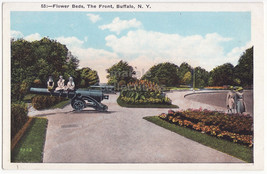 Buffalo Ny, The Front, Flower Beds, Early Park Scene c1920s Vintage Postcard - £3.52 GBP