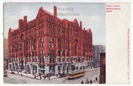 Minneapolis MN, West Hotel, c1900s V.O.Hammon antique vintage postcard - £2.96 GBP