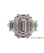 14K White Gold Ring - 6Ct Emerald Illusion, CVD (Lab Created), Size 7, 7... - $6,187.50