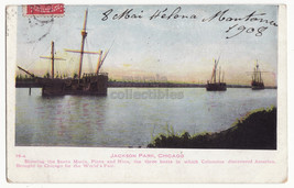Chicago World&#39;s Columbian Exposition 1908, Columbus Ships Jackson Park Postcard - £6.63 GBP