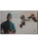 Romantic Love Greetings from WWI SOLDIER, c1910s tinted real photo postc... - $3.50