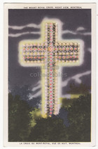 Montreal Quebec, Mount Royal Cross Night View c1920s vintage Canada post... - $2.80