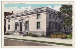 Cortland NY ~ US Post Office Building  1930s vintage postcard - £4.74 GBP