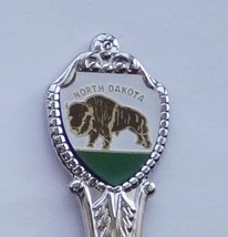 Collector Souvenir Spoon USA North Dakota Bison Buffalo Emblem Map Bowl - £2.39 GBP