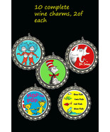 dr seuss  party theme wine charms markers 10 party favors thing 1 2 cat ... - €8,92 EUR