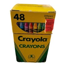 Vintage 1988 Binney &amp; Smith Crayola Crayons 48 Pack Box Dandelion Teal Blue Read - £9.57 GBP