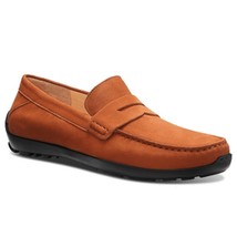 Samuel Hubbard Free Spirit Men&#39;s Suede Driving Moc Tumbled Tan Size 11.5 - £146.23 GBP