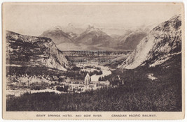 Banff Springs Hotel~Bow River Valley Ab~Canadian Pacific Railway Postcard C1920s - £2.79 GBP