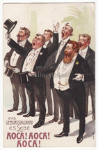 Gentlemen in Tailcoats - BIRTHDAY GREETINGS 1910s vintage comic German postcard - £6.21 GBP