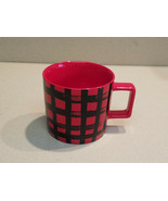 Starbucks 14 oz Coffee Mug Cup Red and Black Checker Pattern 2016 - £11.89 GBP