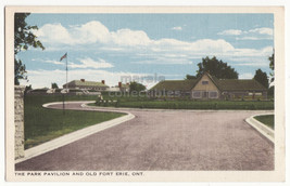 Ontario Canada, Park Pavilion And Old Fort Erie C1930s Vintage Postcard - £3.51 GBP
