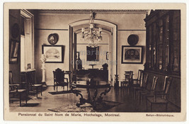 Montreal QC, Pensionnat du Saint Nom de Marie Interior Salon c1927 postcard - £4.65 GBP