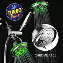 3-Way 7-Color-Changing LED Shower Combo With Air Jet Turbo Nozzle Technology - £39.95 GBP