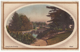 Ottawa Ontario Canada, View Along Rideau Canal Driveway C1900 1910s Postcard - £6.46 GBP