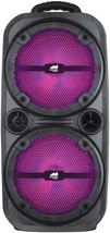 Naxa Electronics NDS-8502 Portable Dual 8″ Wireless Party Speakers with, Black - £67.13 GBP