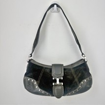 VINTAGE Maxximum Small Green Suede Leather Shoulder handbag Studded - $928.98 MXN