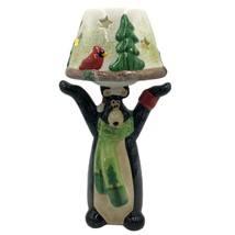 Christmas Polar Bear Ceramic Figurine Votive Tealight Candle Holder Lamp 2 Piece - $24.73