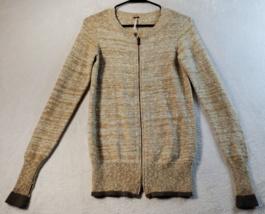 Free People Cardigan Sweater Womens Size XS Brown Cotton Long Sleeve Full Zipper - $23.48