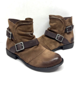 MIZ MOOZ NUBUCK  LEATHER SIDE ZIP   2 BUCKLES TAUPE 37EU / 7US NEW # Z-113 - $2,519.42 MXN