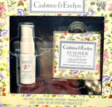 Crabtree &amp; Evelyn Summer Hill .33 oz BODY MIST &amp; 3.5 oz BAR SOAP Gift Boxed - £26.37 GBP