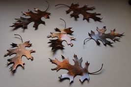 Metal Oak Leave - 6 w/ Curved Look &amp; Varying Sizes - Copper Art  - $28.48