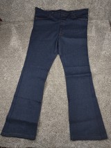Vtg Roebucks Jeans Men 44x36 Blue Denim Ultra Long Stacked Wide Boot Hig... - £69.62 GBP