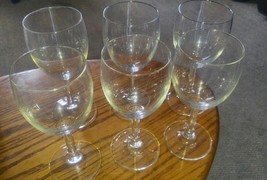 6  Goblets  12 ounce  Clear Wine Glasses Water Round Stem - £16.01 GBP