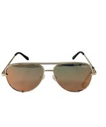 Quay Australia High Key Micro Sunglasses Medium Gold Polarized - $93.06