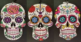 Halloween Day of the Dead Colorful Skull Signs 12”Hx9”W, Select: Design - £2.31 GBP