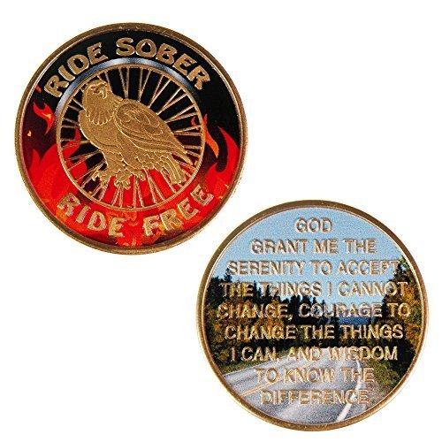 Ride Sober - Ride Free - Premium Epoxy Enamel Finish AA (Alcoholics Anonymous...