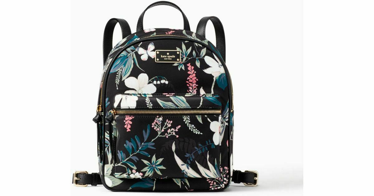 Kate Spade New York Wilson Road Botanical Small Bradley Backpack in Black Multi - $163.35