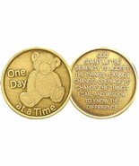 ODAT Teddy Bear-Bronze-Alcoholics Anonymous-AL-ANON-Sober-Sobriety-Birth... - $2.99